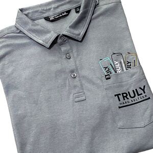 Travis Mathew Side Bet Golf‎ Polo Truly Hard Seltzer Heather Medium Grey Size XL